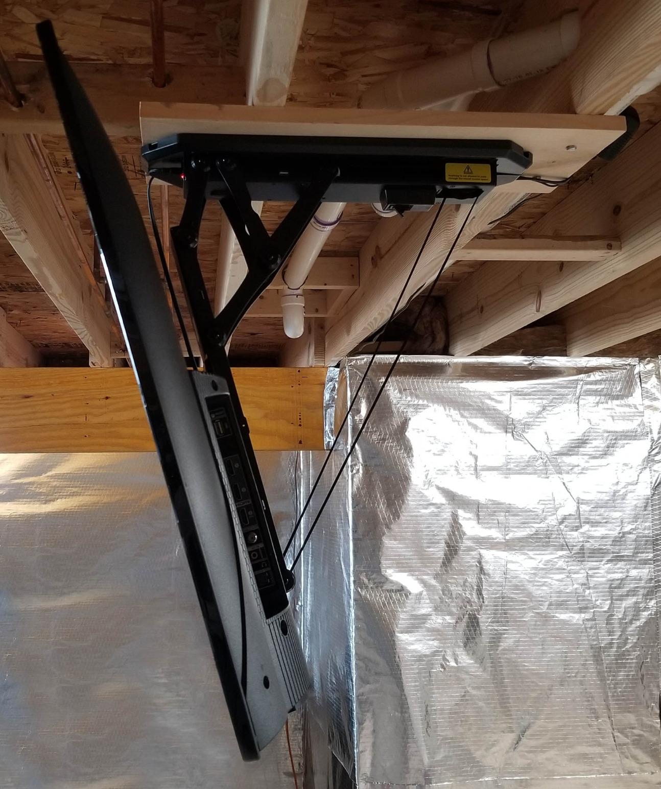 VIVO Electric Flip Down Ceiling TV Mount for 37 to 70 inch Screens, Large Motorized Flat or Pitched Ceiling VESA Mount, Holds up to 99 lbs, App and Voice Control, Black, MOUNT-E-FD75C customer photo 1