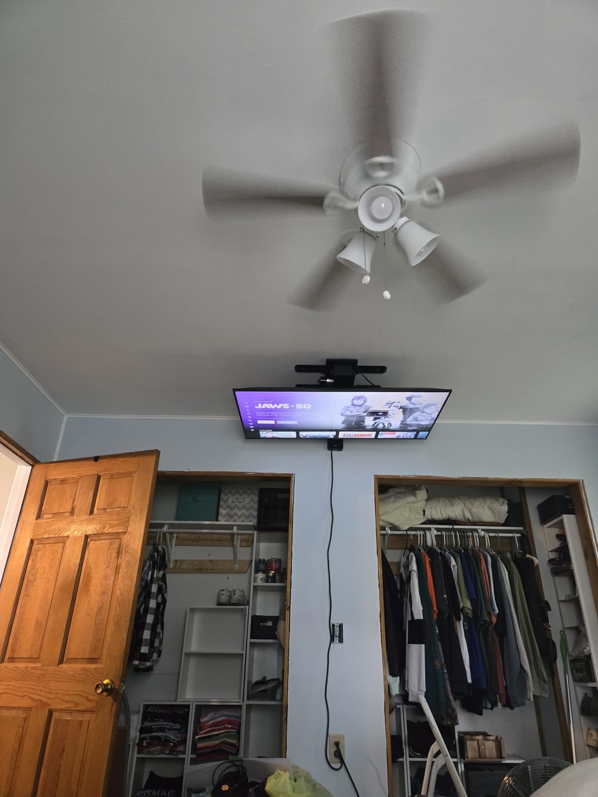 VIVO Electric Flip Down Ceiling TV Mount for 37 to 70 inch Screens, Large Motorized Flat or Pitched Ceiling VESA Mount, Holds up to 99 lbs, App and Voice Control, Black, MOUNT-E-FD75C customer photo 2
