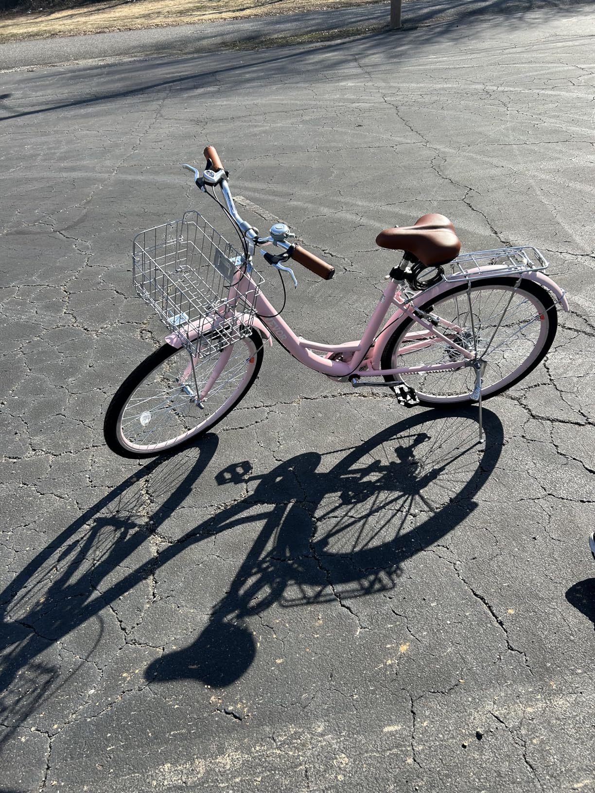 VEVOR Women Bike, 7-Speed and 1-Speed, 24-26 Inch Pink and Light Blue Beach Cruiser Bike, with Large Capacity Basket and Rear Rack customer photo 2