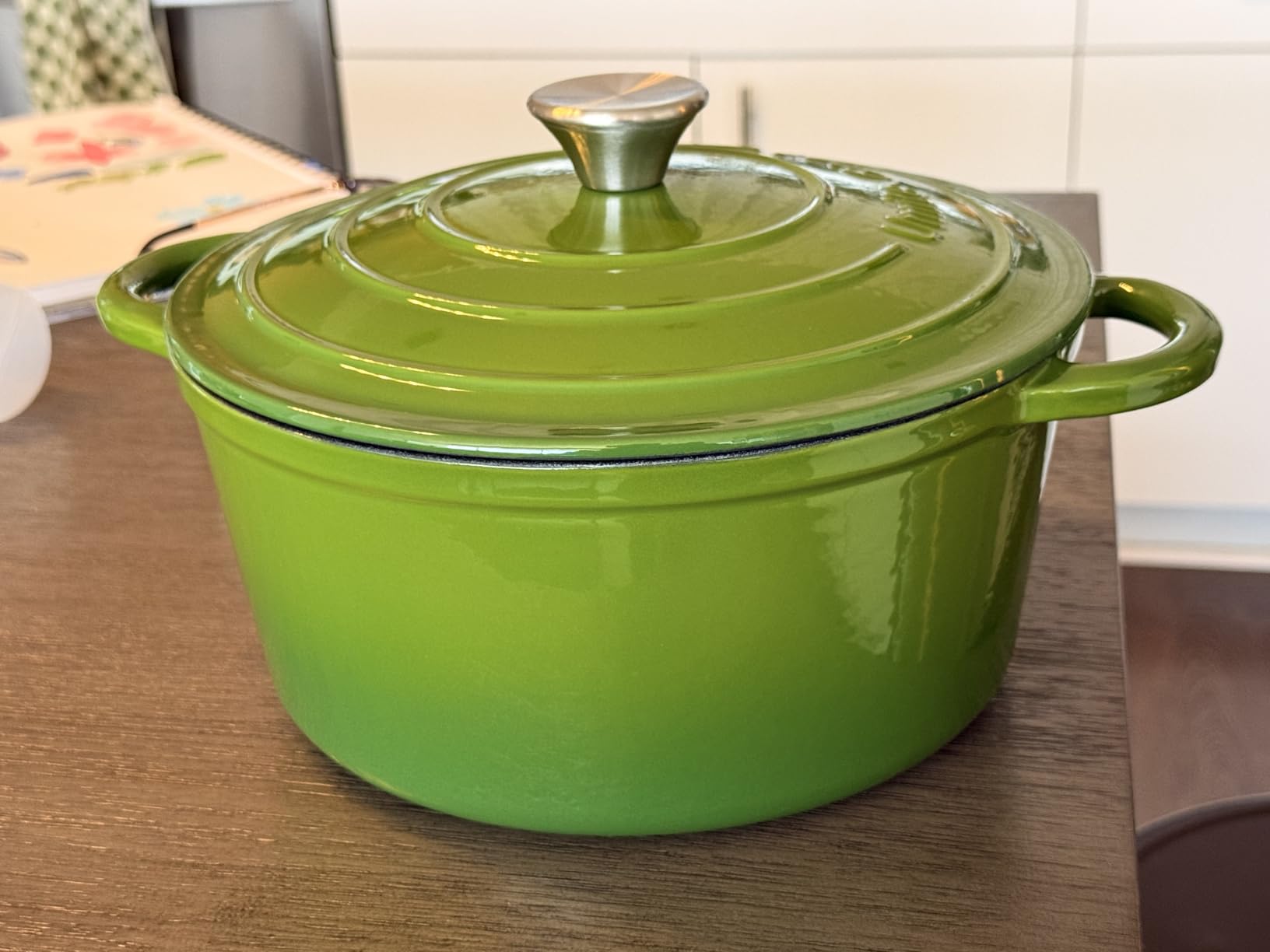 Enameled Cast Iron Dutch Oven - Umite Chef 5QT Pot with Lid & Cotton Potholders, Cream White customer photo 1