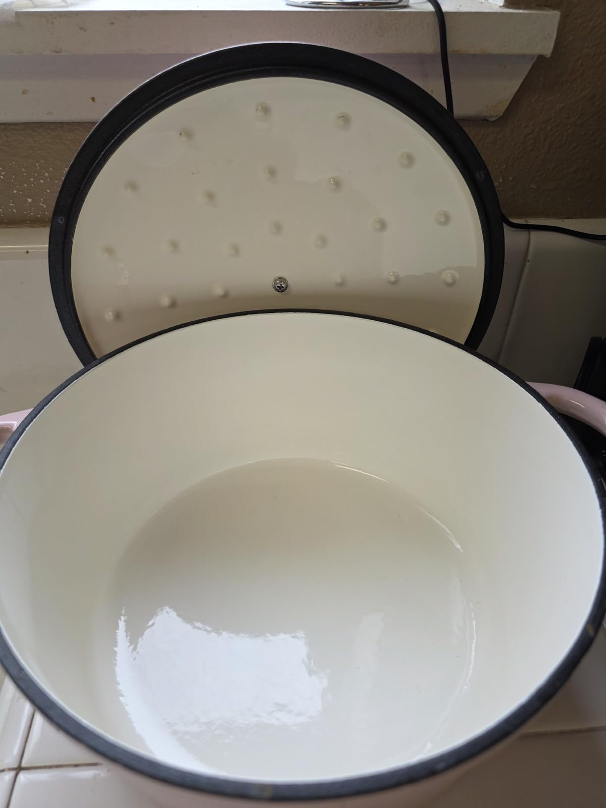Enameled Cast Iron Dutch Oven - Umite Chef 5QT Pot with Lid & Cotton Potholders, Cream White customer photo 2