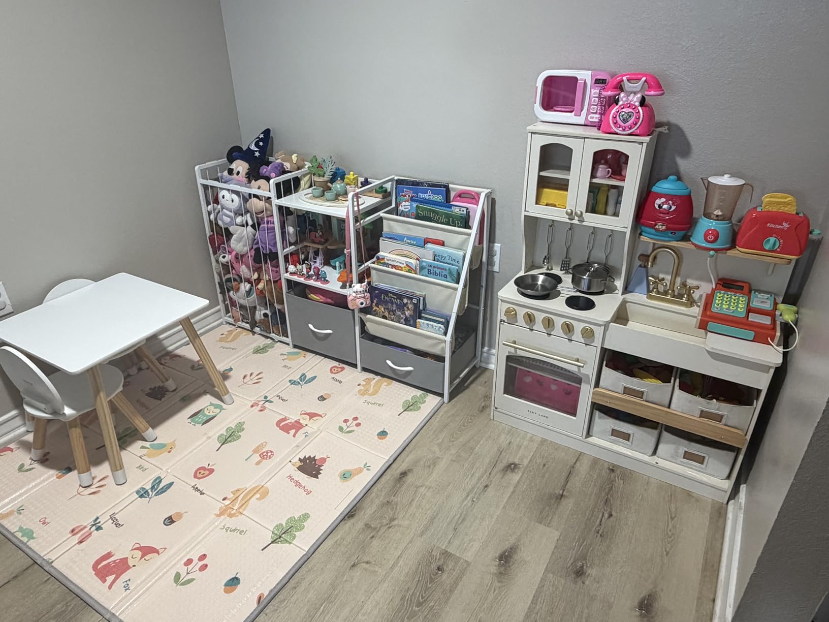 Kids Bookshelf and Toy Storage, Large 3 Tier Book Shelf for Kids Rooms, Sling Baby Bookcase with Stuffed Animal Storage, Toddler Montessori Bookshelf for Nursery, Playroom, Kindergarten customer photo 1
