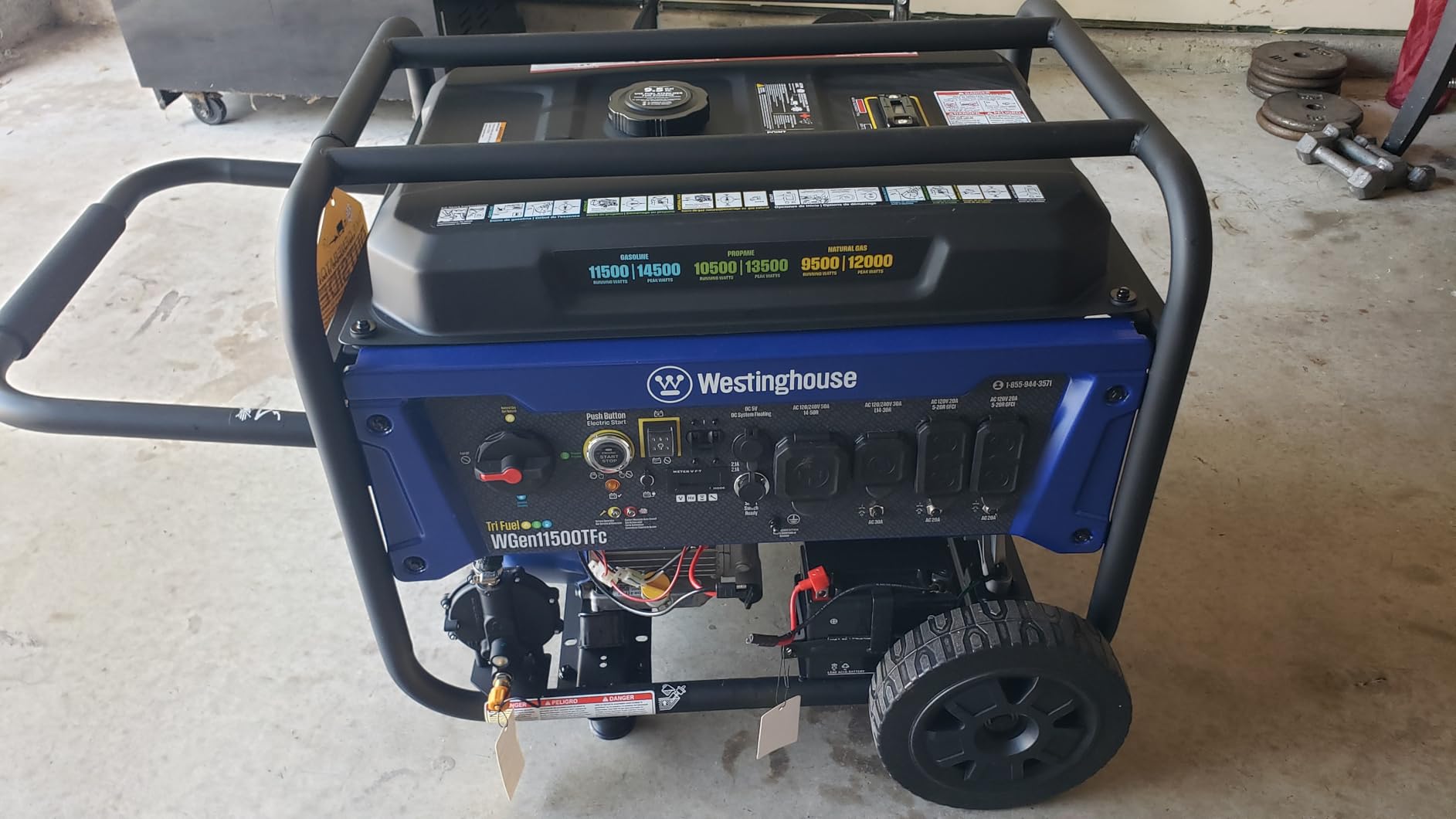 Westinghouse Outdoor Power Equipment 14500 Peak Watt Dual Fuel Home Backup Portable Generator, Remote Electric Start, Transfer Switch Ready, Gas and Propane Powered customer photo 2