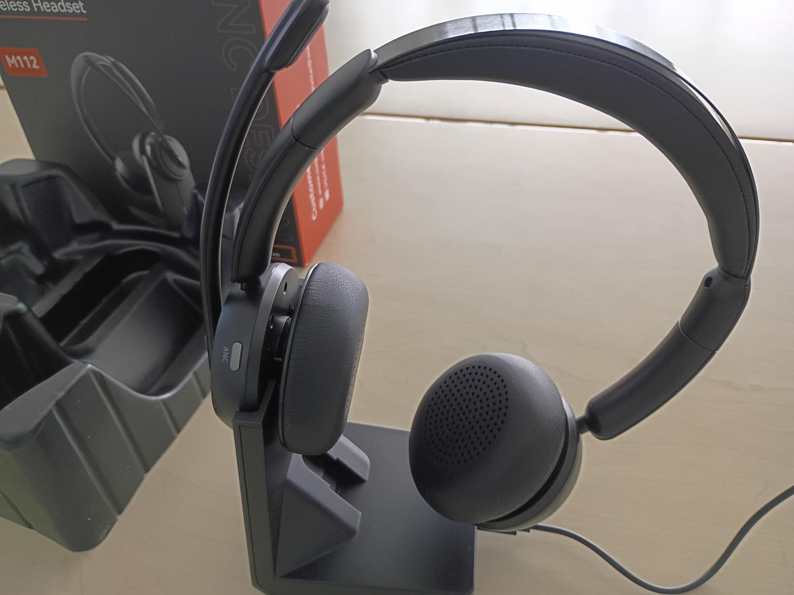 Upgrade ANC & ENC Headset with Microphone for PC, Wireless Headset with Mic for Work(Flip-to-Mute & USB Dongle), Bluetooth 5.4 Noise Cancelling Headphones with Mic for Call Center/Home/Computer/Phones customer photo 2