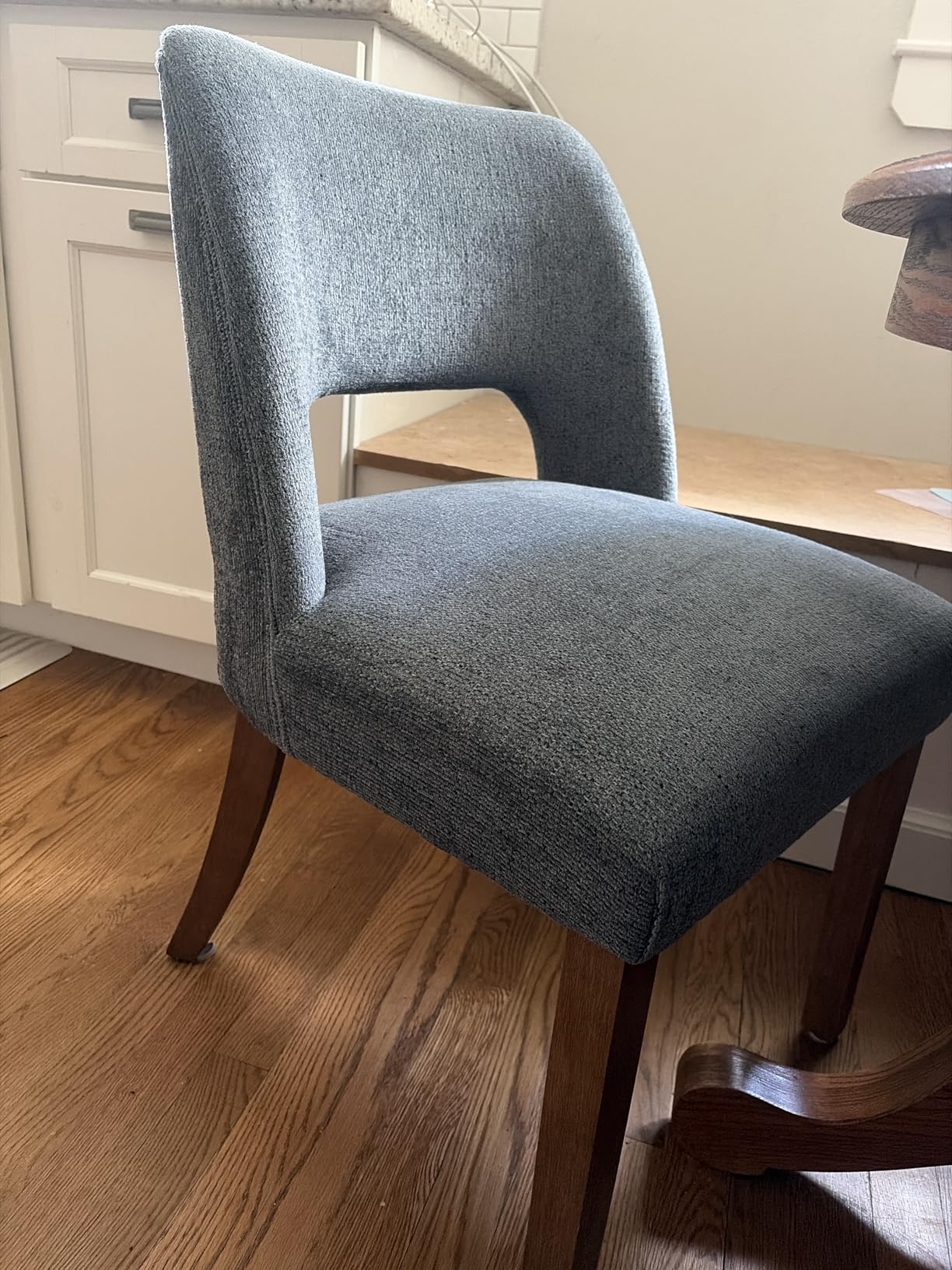 VKNOW Wooden Dining Chairs Set of 4, Modern Fabric Upholstered Dining Room Chair Kitchen Chairs, Farmhouse Dinner Chair for Kitchen Dining Room, Green customer photo 2