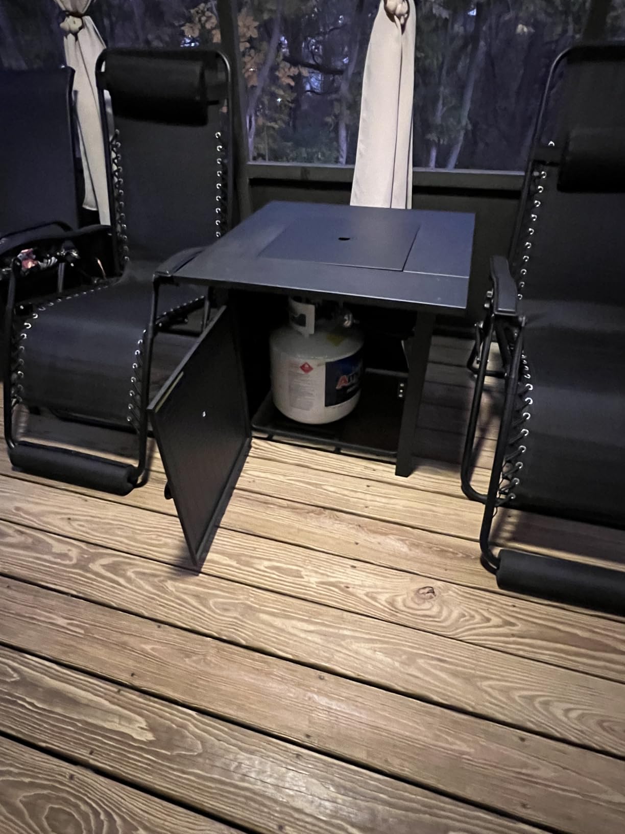 hykolity 28 inch Fire Pit Table, 50000 BTU Patio Heater, 2 in 1 Outdoor Gas Fire Pit with Removable Lid & Lava Stone, CSA-Certified customer photo 2
