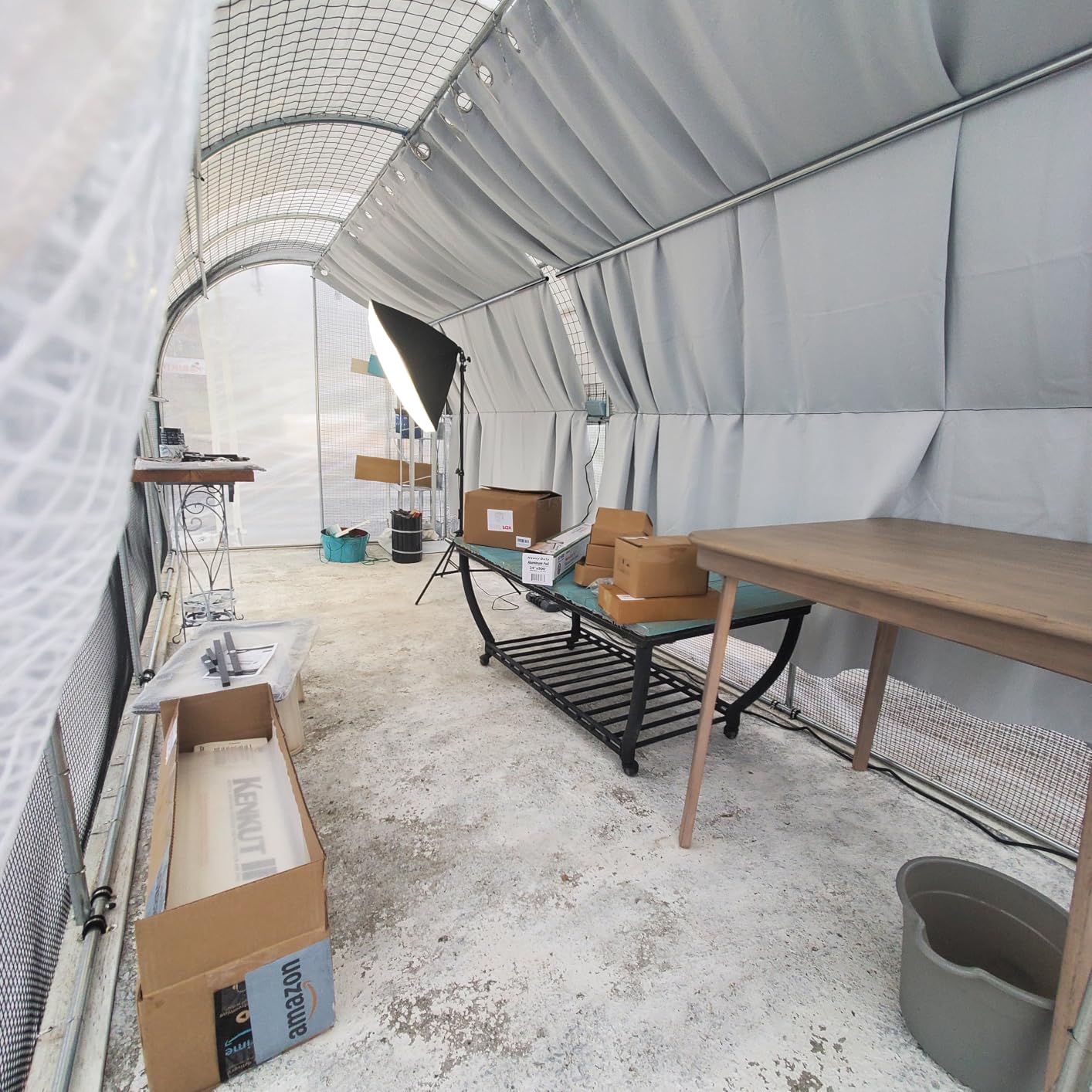 KING BIRD Premium 20x10x6.6FT Greenhouse for Outdoors, Large Walk-in Upgraded Galvanized Metal Frame, Mesh Door Screen Window Improved Zipper Tunnel Hoop for Garden Plant Winter, 2 Stiffeners, White customer photo 2