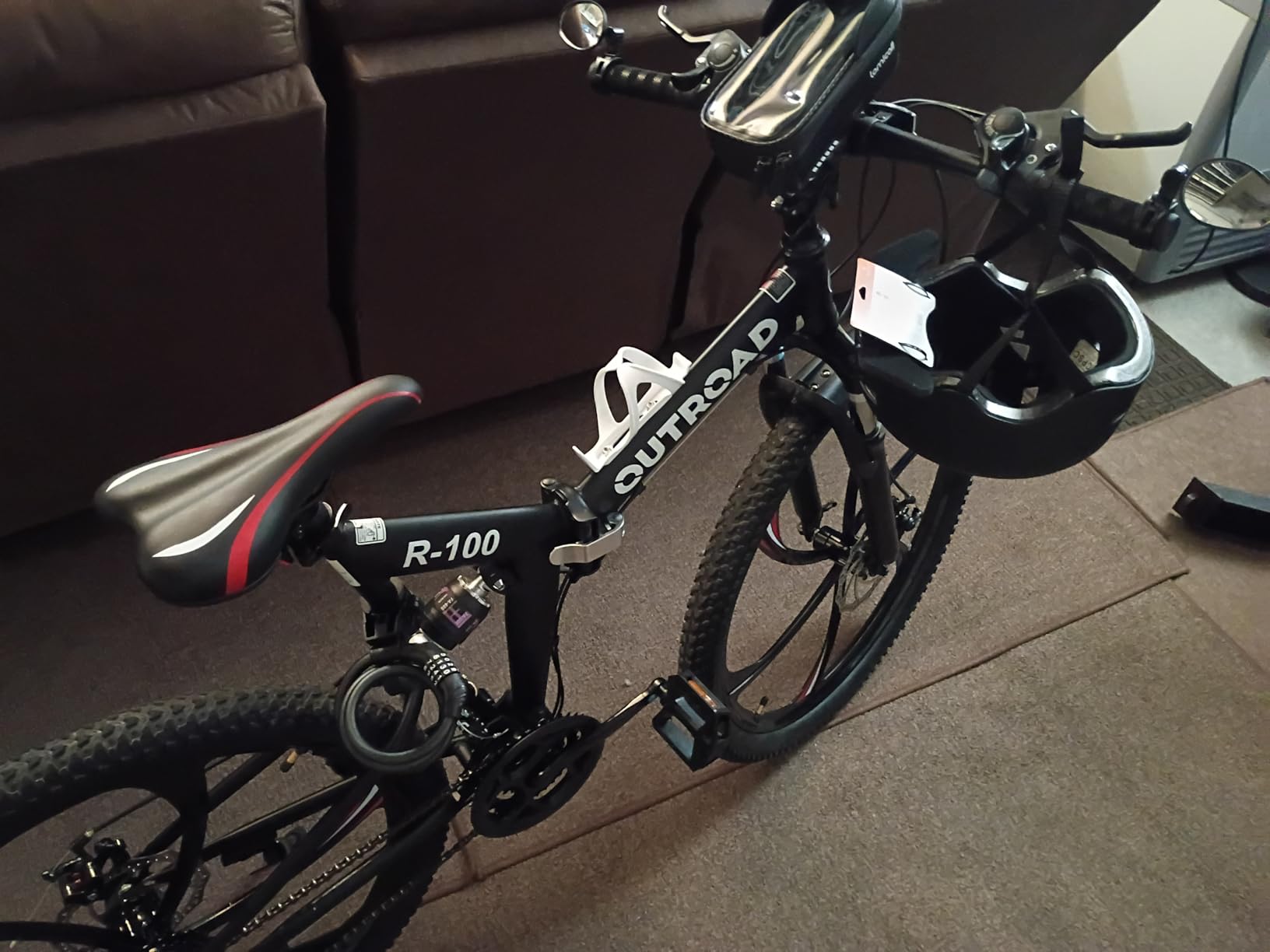 Outroad 26 Inch Folding Mountain Bike, 21 Speed Full Suspension customer photo 1