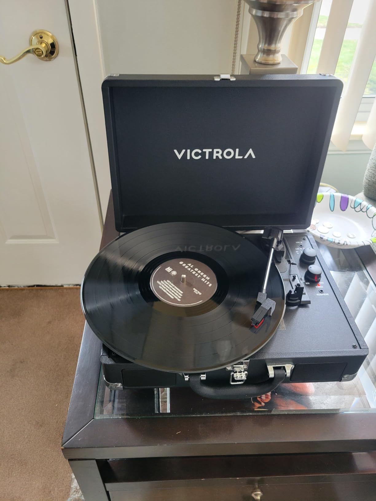 Victrola Journey II (2025 Model) Bluetooth Suitcase Record Player with Built-in Stereo Speakers with Enhanced Bass, 3-Speed Turntable, Bluetooth Input and Output, RCA & Headphone Outputs (Brown) customer photo 2