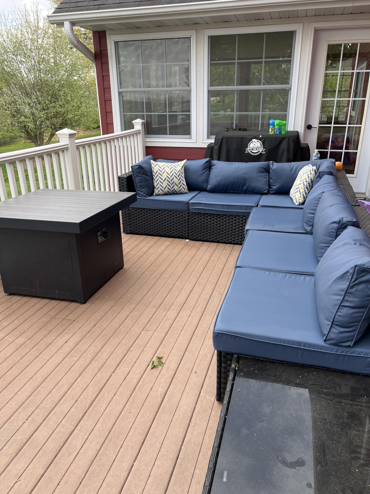 7 Pieces Outdoor Patio Sectional Sofa Couch, Wicker Furniture Patio Conversation Sets with Washable Cushions & Coffee Table for Garden, Poolside, Backyard customer photo 1