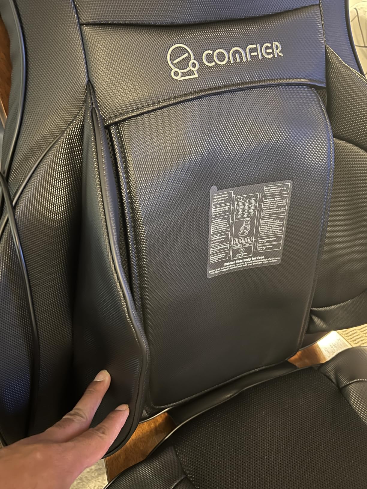 COMFIER Shiatsu Back Massager with Heat, Dual Motor 3D Rollers, Long Track Deep Tissue Kneading, Foldable Massage Chair Pad with Adjustable Height for Back Tension & Muscle Stiffness customer photo 1