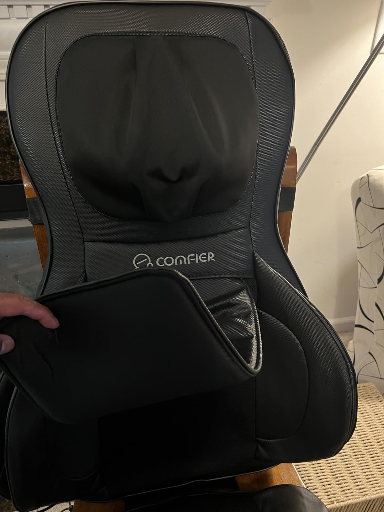 COMFIER Shiatsu Back Massager with Heat, Dual Motor 3D Rollers, Long Track Deep Tissue Kneading, Foldable Massage Chair Pad with Adjustable Height for Back Tension & Muscle Stiffness customer photo 2