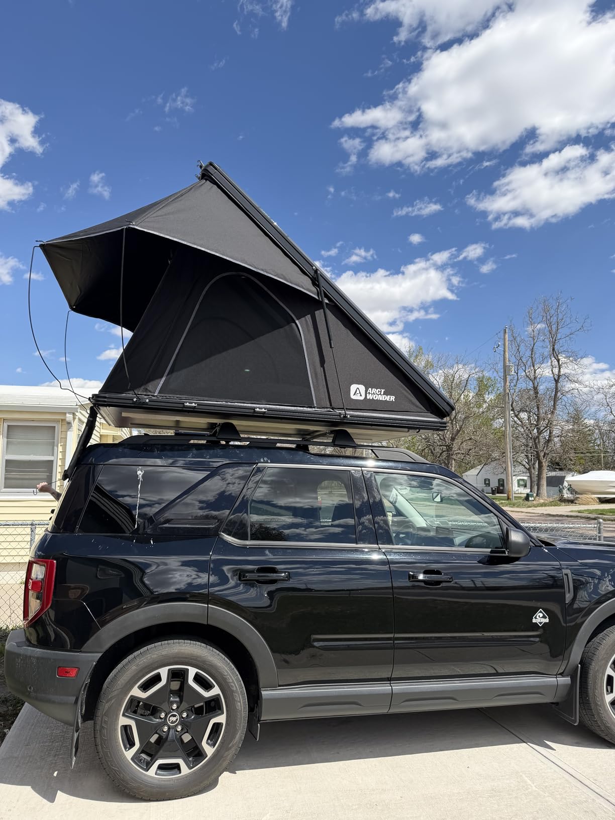 Rooftop Tent Hard Shell with Winter Thermal Layer,Solar Panel Roof top Tent Hardshell Suitable for Jeep SUV Truck Van,Camping Car 2 Person customer photo 1