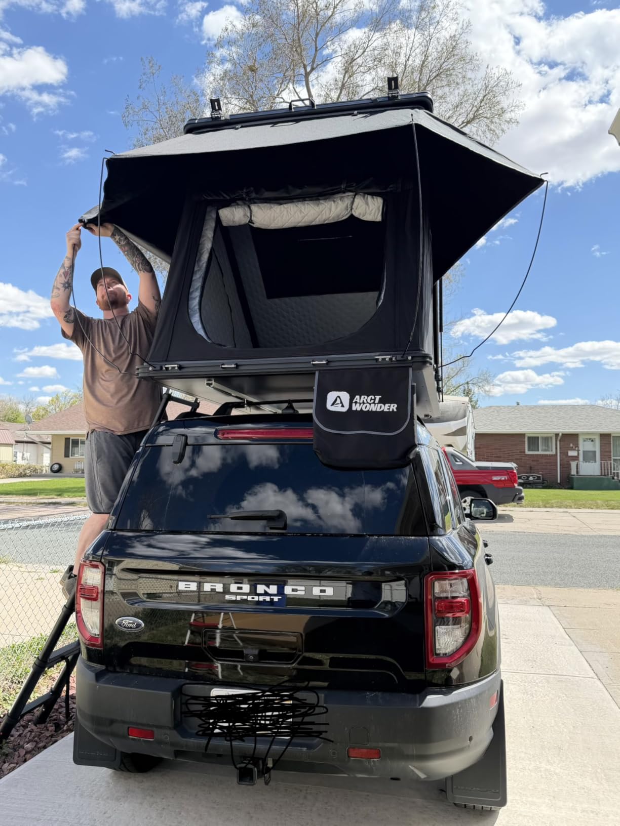 Rooftop Tent Hard Shell with Winter Thermal Layer,Solar Panel Roof top Tent Hardshell Suitable for Jeep SUV Truck Van,Camping Car 2 Person customer photo 2