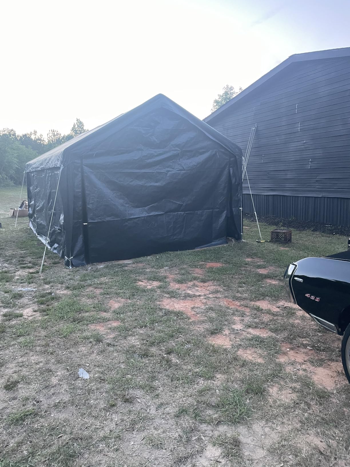 AirWire 12x20 FT Heavy Duty Carport, Portable Car Tent Garage with Roll-Up Windows & Side-Opening Door, Enclosed Car Port Canopy with Reinforced Four-Hole Base for Car, Truck, Boat customer photo 2