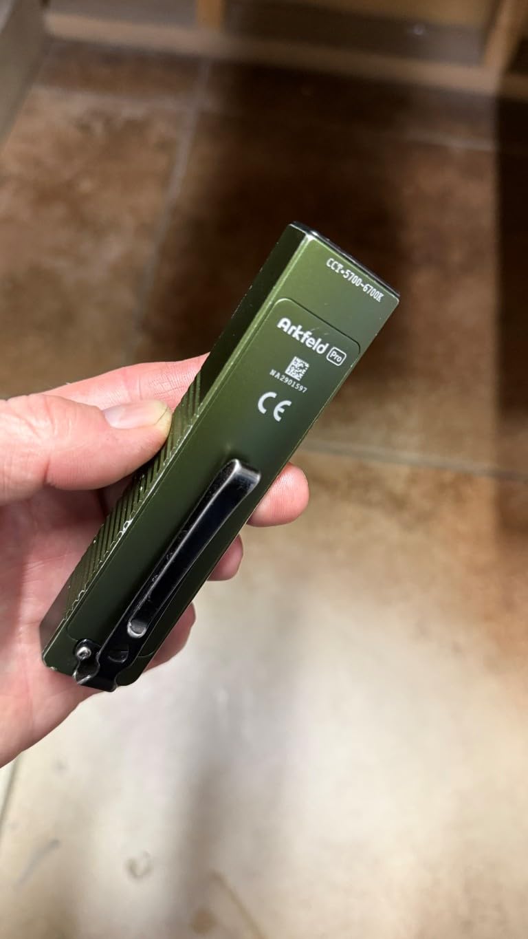 OLIGHT ArkPro EDC Flat Flashlight Rechargeable with Green Beam, UV and White LED,1500 Lumens USB-C Pocket Camping Flashlight, Spotlight Floodlight for Outdoor Emergency Working (Black CW) customer photo 2