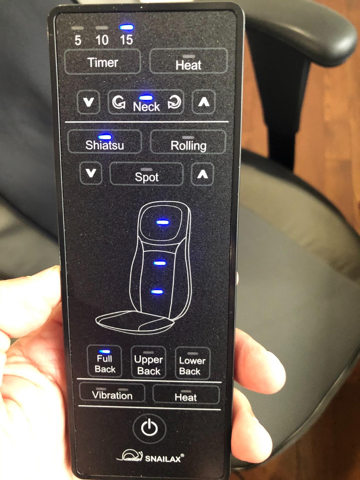 Snailax Shiatsu Back Massager with Heat Vibration, Rechargeable Cordless Neck Back Massager for Pain Relief Deep Tissue, 4D Deep Kneading Back Massage Pillow, Gifts for Mom Dad-Home Office Use customer photo 1