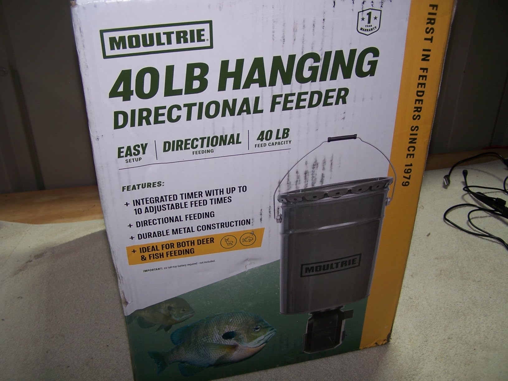 Moultrie 40 Lb All-in-One Directional Hanging Feeder - Deer & Fish Pond, Moultrie Connect Bluetooth, Pairs with Edge 3, MFG-15102 customer photo 2