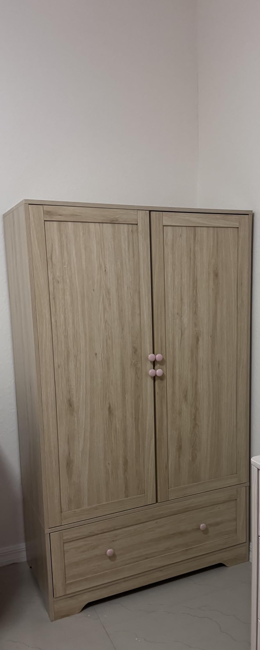 VINGLI Fluted Wardrobe Closet Armoire with Doors And Drawers, Wardrobe Cabinet with Hanging Rack, Bedroom Closet Wood, Oak Free Standing Armoire with Shelf and Solid Wood Legs customer photo 2