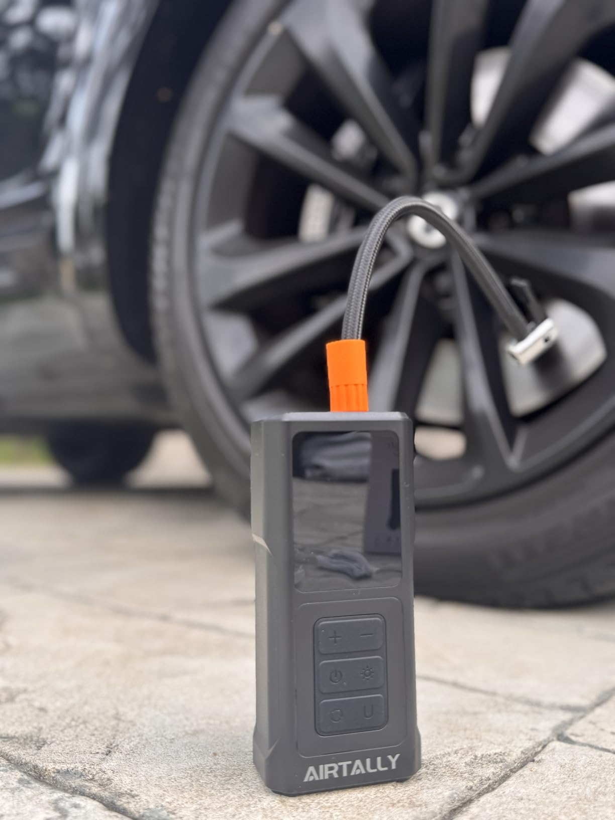 Tire Inflator Portable Air Compressor - 5200mAh 150PSI Quickly Inflate Portable Air Pump for Car Tires/Bike/Basketball with LED Large Dual Screen, Pressure Gauge & Auto Shut-Off customer photo 2
