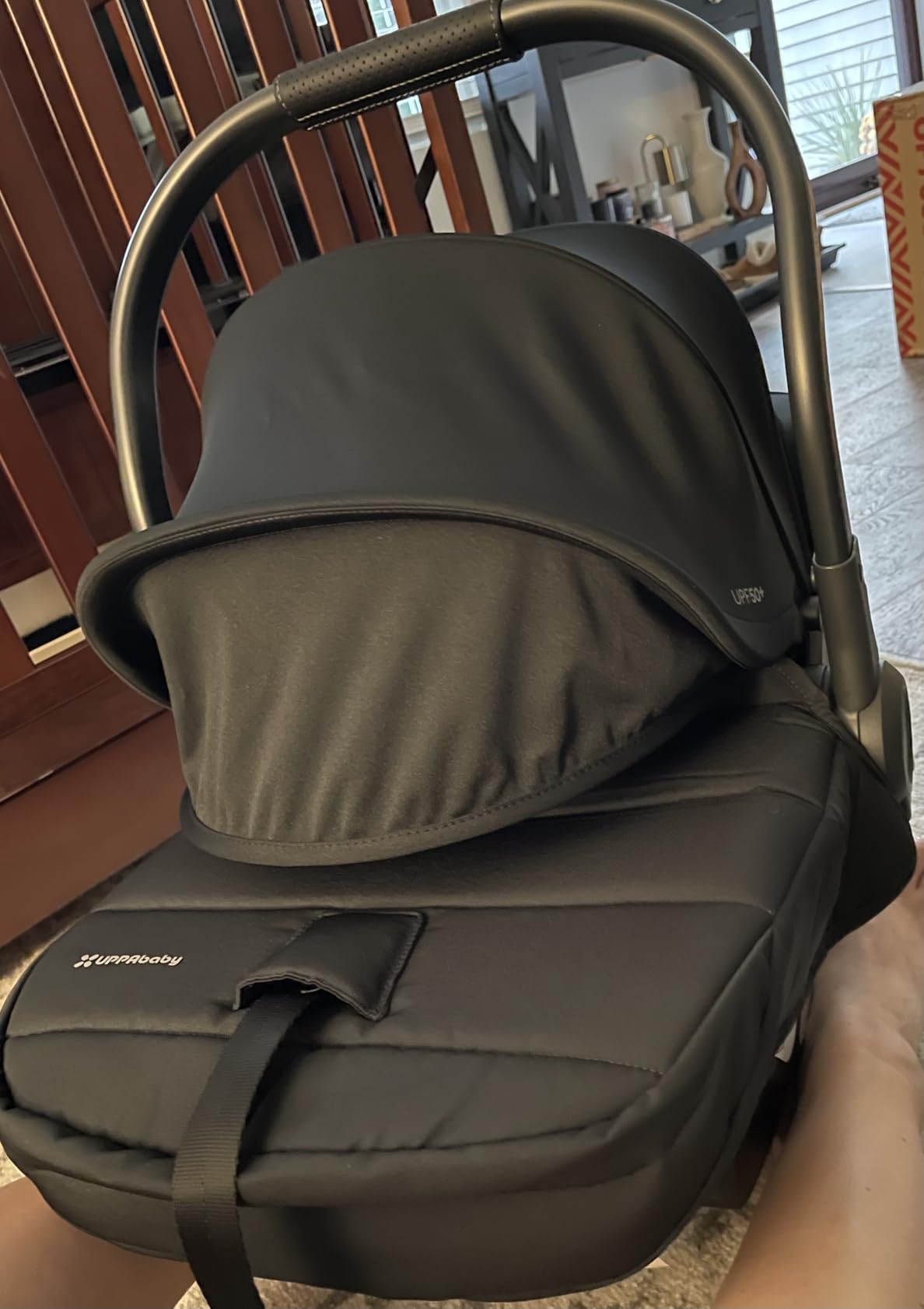 UPPAbaby Aria V2 Lightweight Infant Car Seat - Just Under 6 lbs - Base with Load Leg + Infant Insert + All-Weather FootCover Included customer photo 2