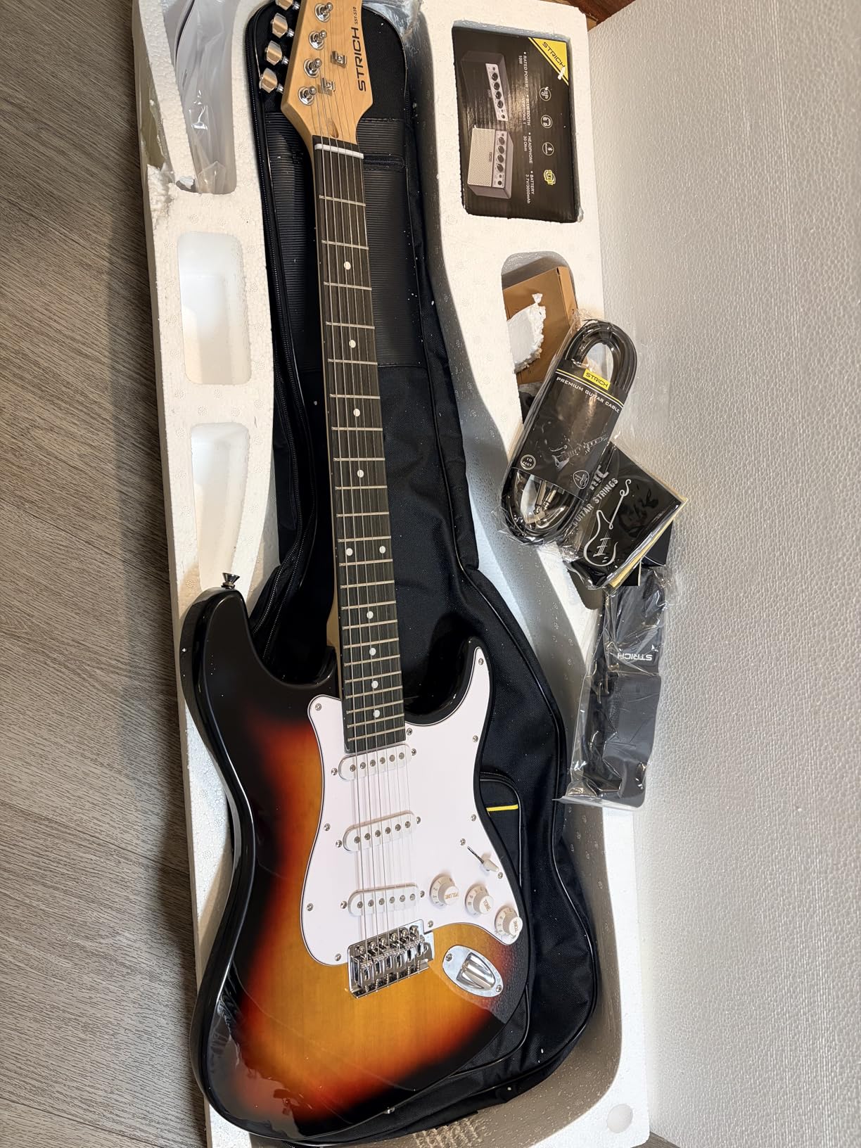 STRICH Electric Guitar Left Hand Beginner Kit, Solid Body 39