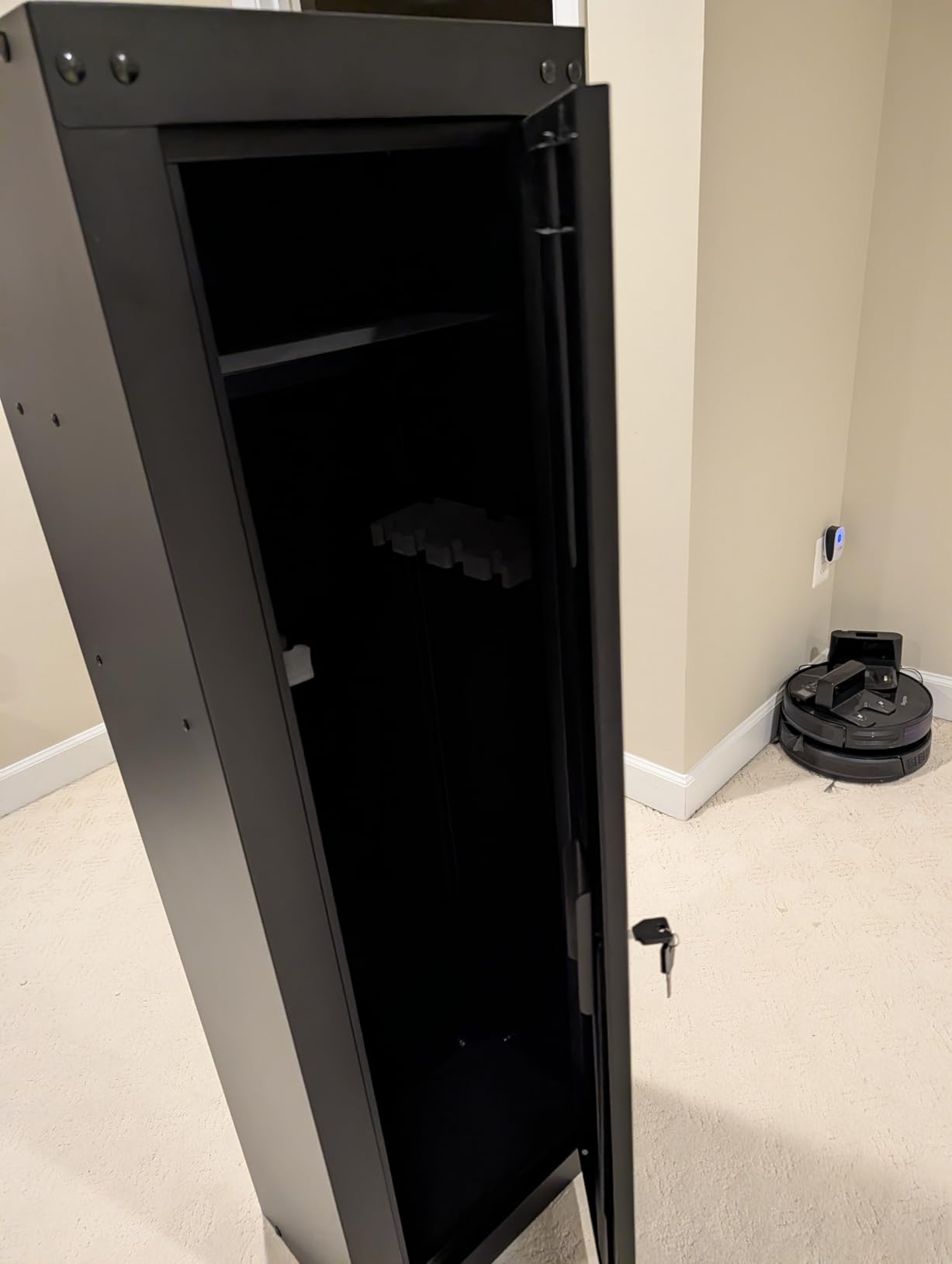 Goplus 8 Gun Safe, Fireproof Large Gun Safes for Rifles and Pistols w/Storage Shelf, Gun Racks, Door Lock & 2 Keys, Quick Access Long Gun Cabinet for Home Rifle & Shotguns, 17 W x 11 D x 53 H customer photo 1