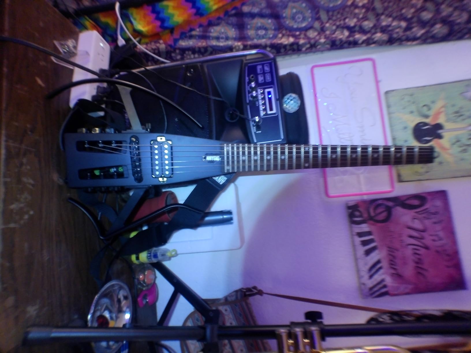 Anygig Travel Electric Guitar Headless - Portable Ultra-Light and Quiet, Full-Scale 25.5