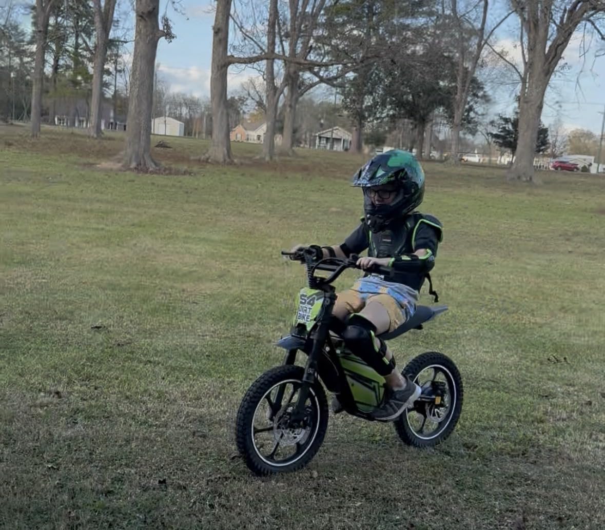 eAhora S4 Electric Dirt Bike for Kids 8-14, Peak 1200w 26.8MPH Electric Motorcycle, 37Miles 120-150 mins Ride Time, Adjustable 3-Speed Off-Road Ebike for Kids, 16IN Knobby Tires Max Load 176 Lbs customer photo 2
