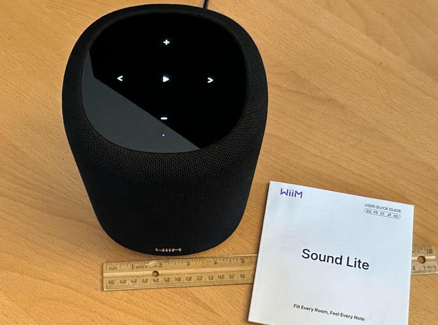 WiiM Sound Lite Smart Speaker, Hi-Res 24-bit/192 kHz, AI RoomFit Room Correction, 100W Peak, Wi-Fi 6E/Bluetooth 5.3, Multi-Room and Stereo Pairing, Black customer photo 2