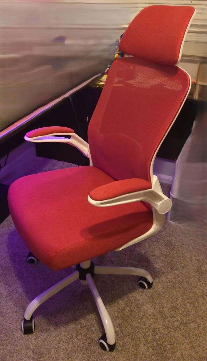 Mimoglad Office Chair, High Back Ergonomic Desk Chair with Adjustable Lumbar Support and Headrest, with flip-up Armrests for Guitar Playing, 5 Years Warranty (Modern, Sunset Glow) customer photo 1