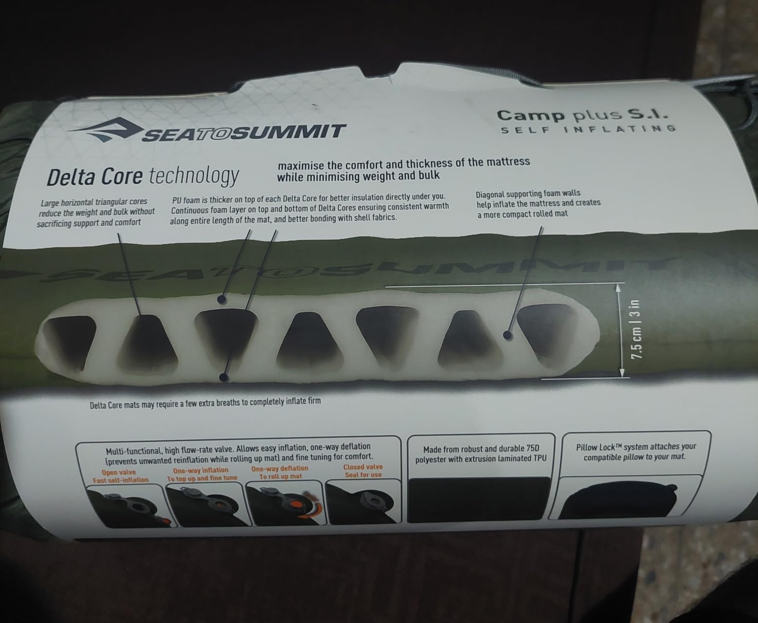 Sea to Summit Camp Plus Self-Inflating Foam Sleeping Mat for Camping - Rectangular - Large (78 x 25.2 x 2.6 inches) customer photo 1