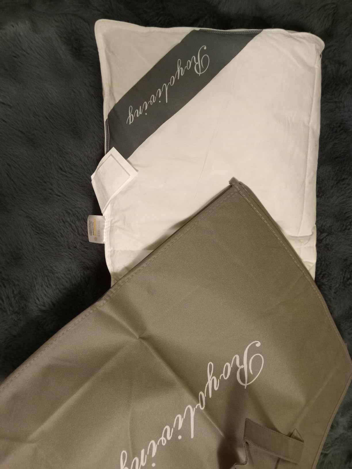 Royoliving Premium Feathers Down Duvet Insert Comforter King Size All Season Medium Warmth White 100% Cotton Cover with Corner Tabs customer photo 1