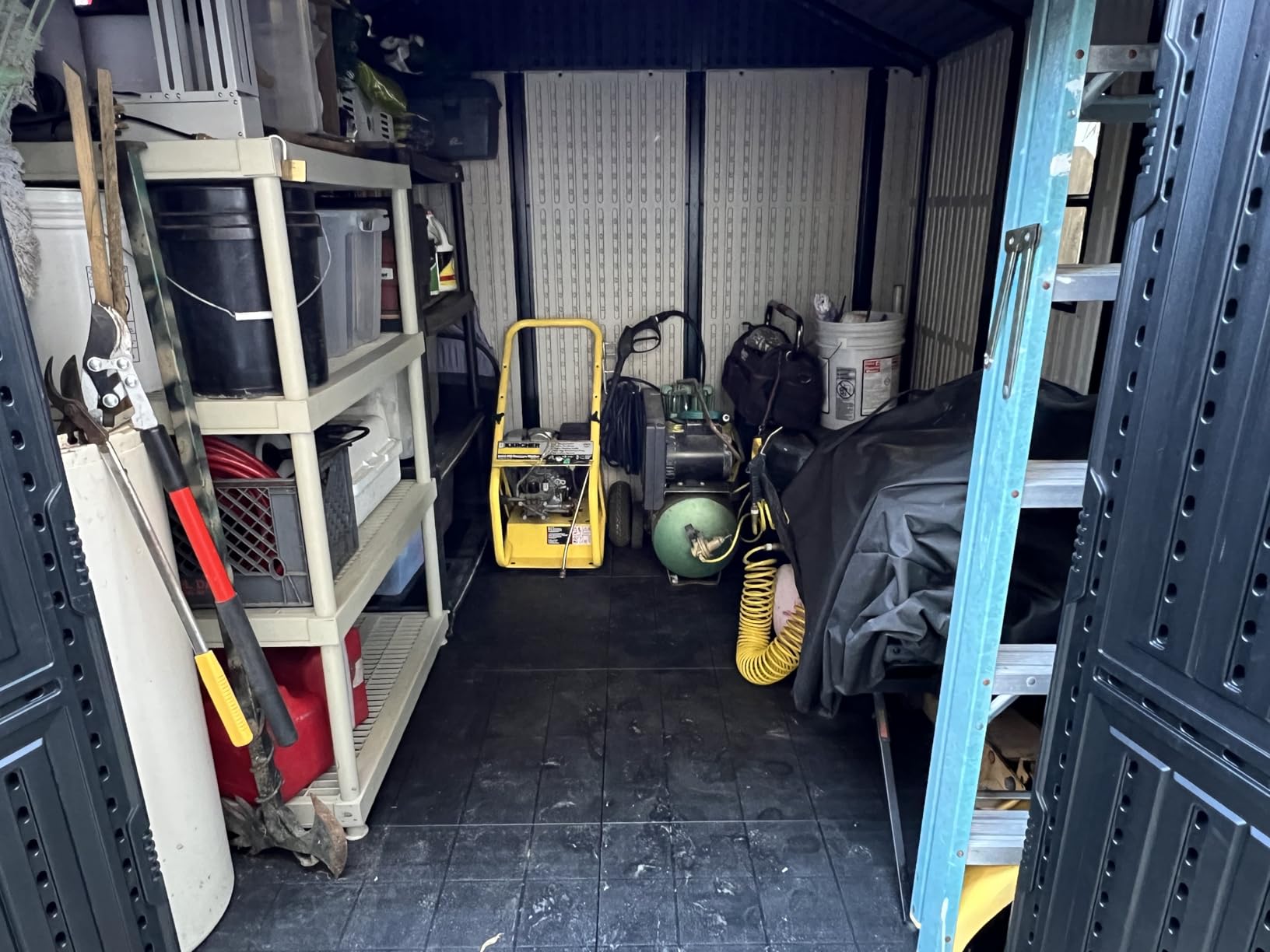 Patiowell 5x4 FT Outdoor Storage Shed with Floor, Resin Outside Storage Shed with Floor & Lockable & Window Door for Patio Furniture, Garden Tools and Bicycle, Light Gray customer photo 2