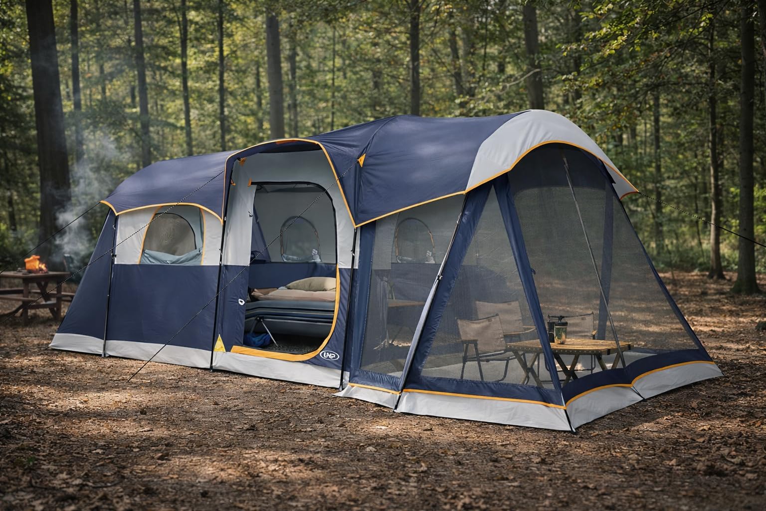 UNP Camping Tent 8 Person Waterproof Big Tunnel Tent with Screen Porch,Family Outdoor Large Tents for Camping 20' x 9' x 80in(H) customer photo 1