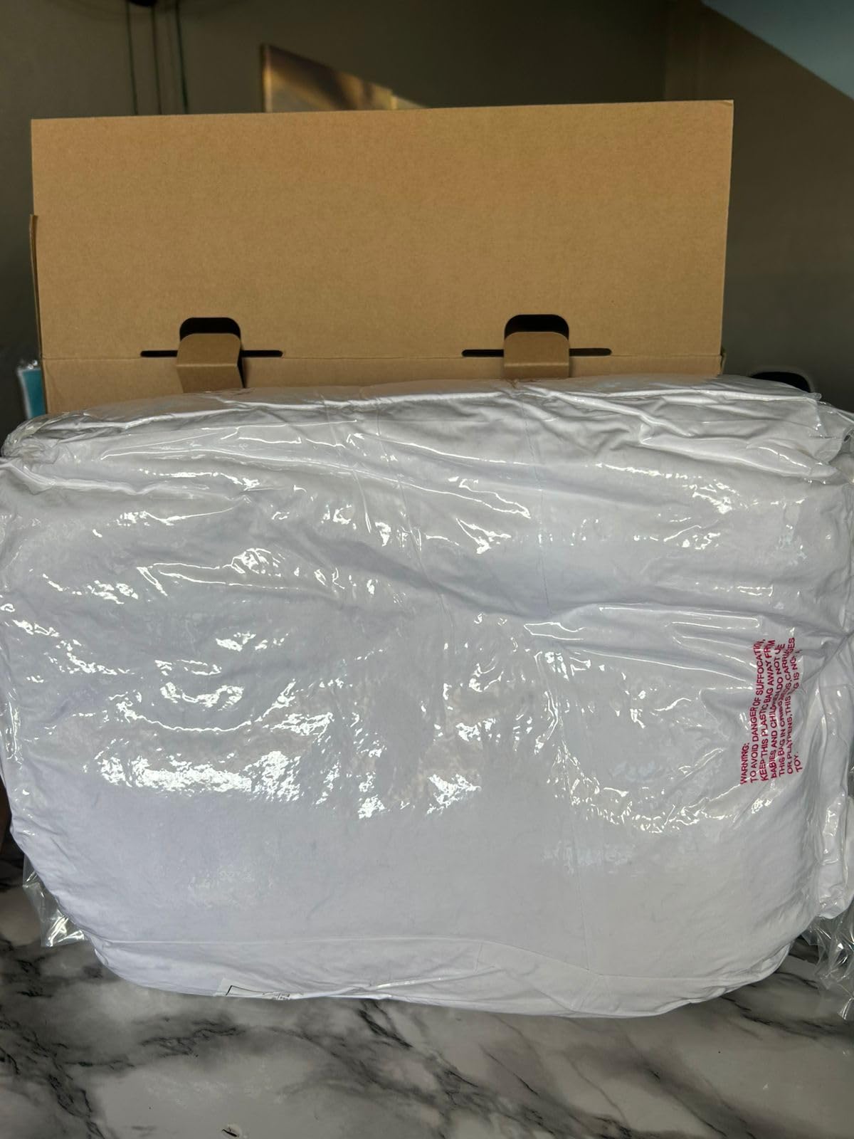 Martha Stewart Luxury White Goose Feathers Down Fiber Duvet Insert Queen Size - Hotel Collection 100% Cotton Comforter, All Season Medium Warmth customer photo 2