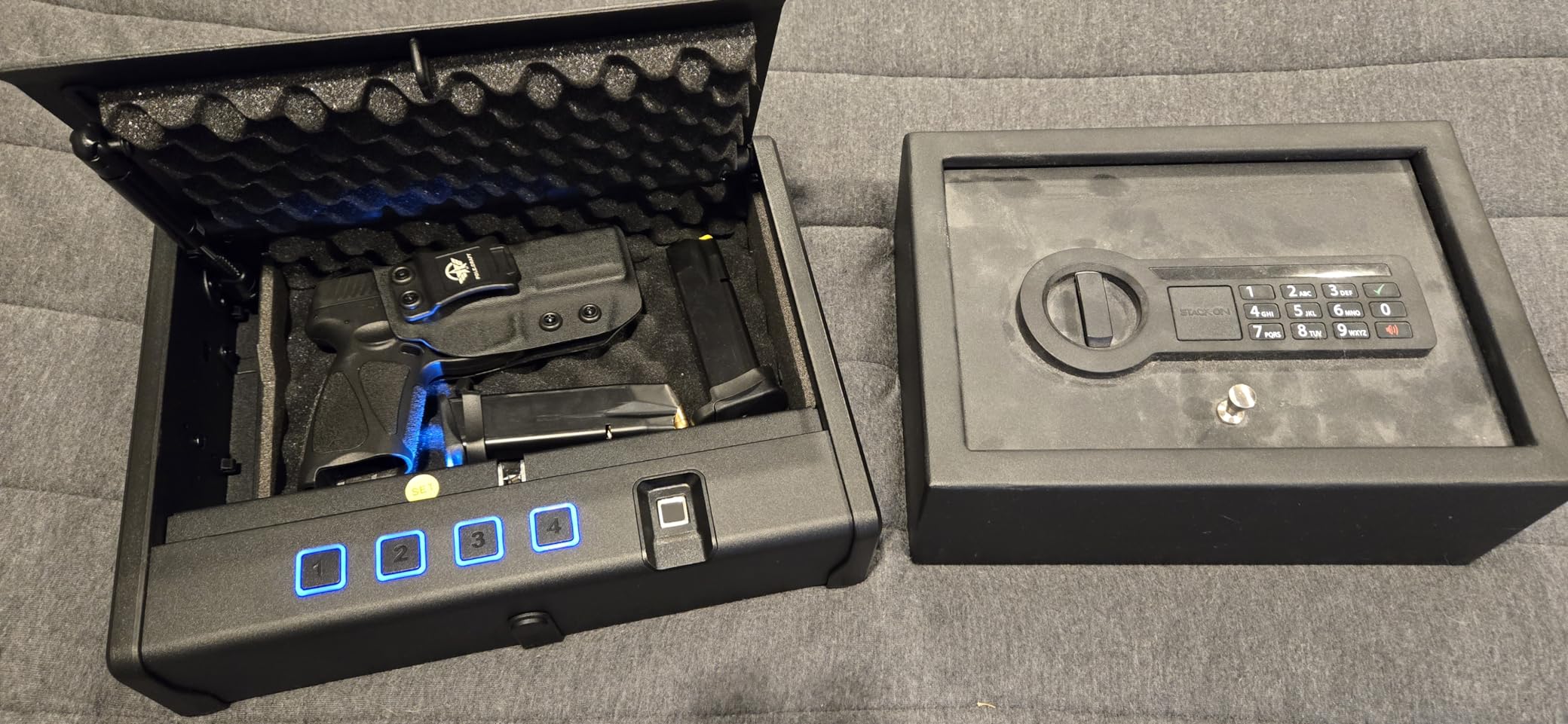 24 Gun Safe, Fireproof Waterproof Rifle Safe for Rifles & Shotguns, Gun Cabinet with Fingerprint, Keypad & Key Lock, Large Gun Safe for Pistols customer photo 2
