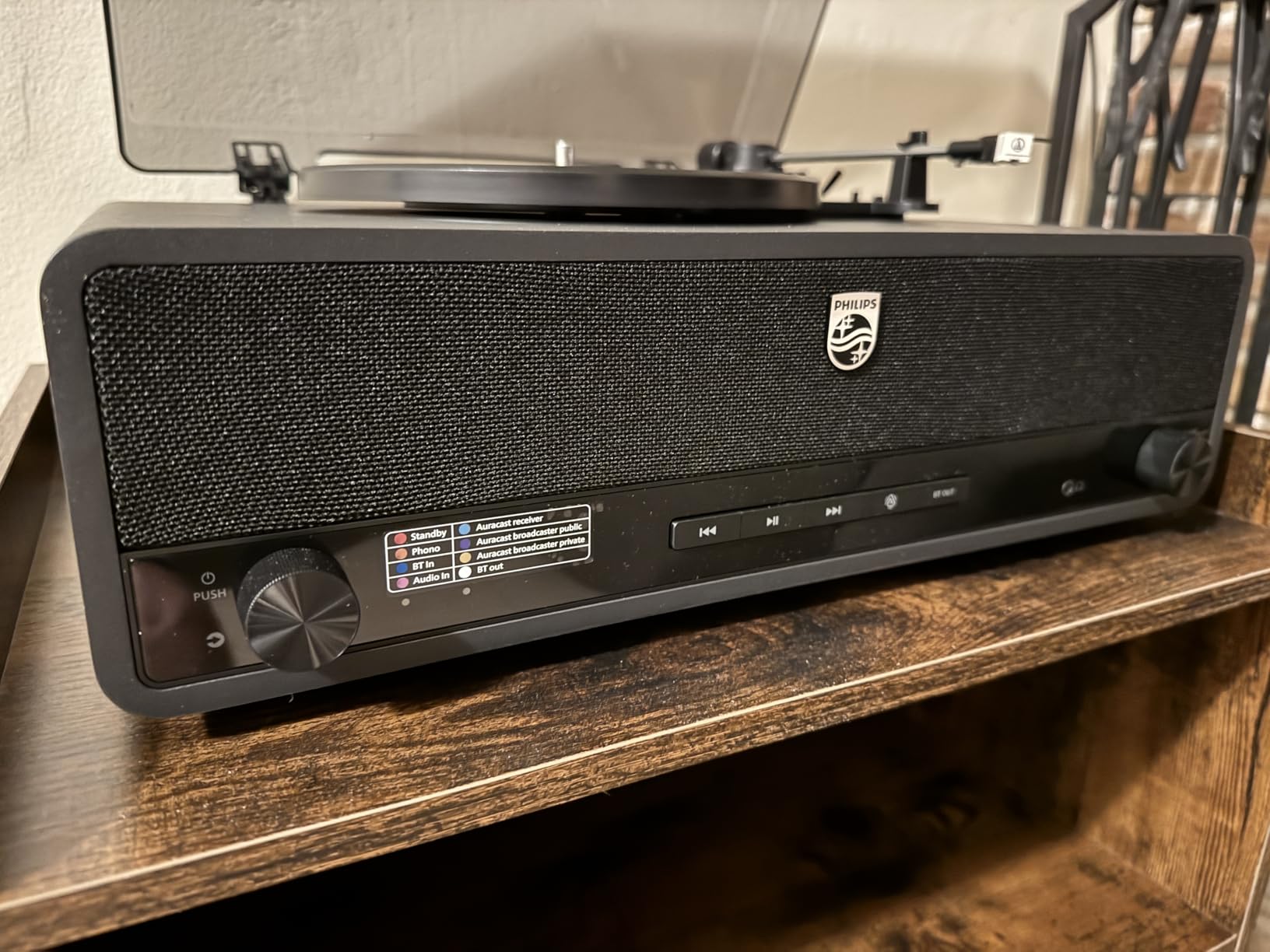 Philips Record Player, All-in-One Bluetooth Turntable with Built-in Speakers, 3-Speed Belt-Drive Vinyl Record Player, Audio-Technica Stylus, Wireless Streaming in & Out, RCA/AUX/Headphone, Auto-Stop customer photo 1
