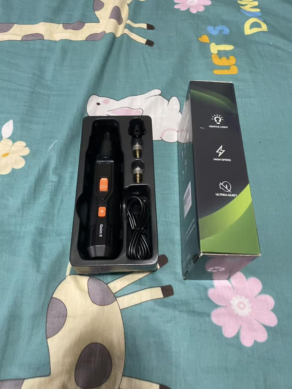 Quiet X 20dB Whisper-Quiet Dog Nail Grinder, No Vibration, 16000 RPM Constant Power Dog Nail Trimmer, Dual LED Lights, 7-Speed, Soothing Low Frequency Sound, for Small Medium Large Dogs customer photo 1