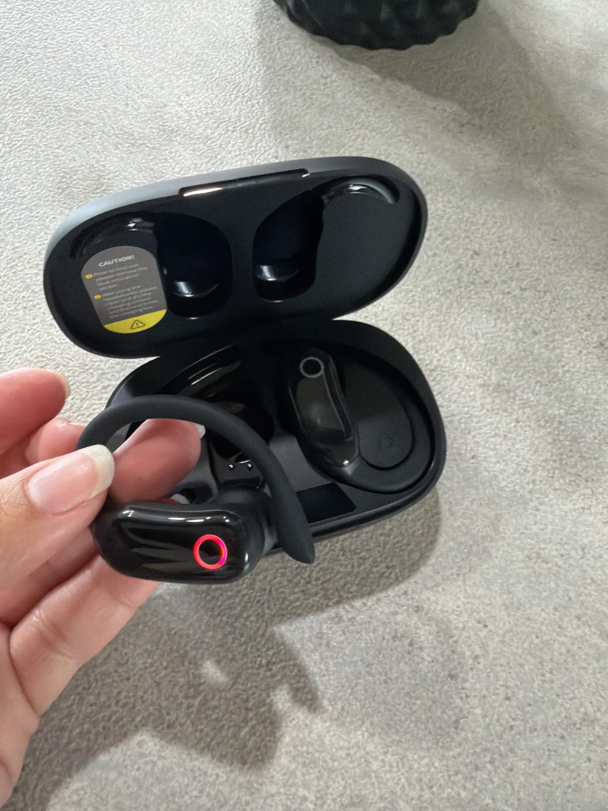 GNMN Active Noise Cancelling Ear Buds Wireless Earbuds 96hrs Playback Bluetooth Headphones Dual Battery Display Stereo Bass Earphones with Earhooks Microphone IPX7 Waterproof for Sports/Running/Workout customer photo 1