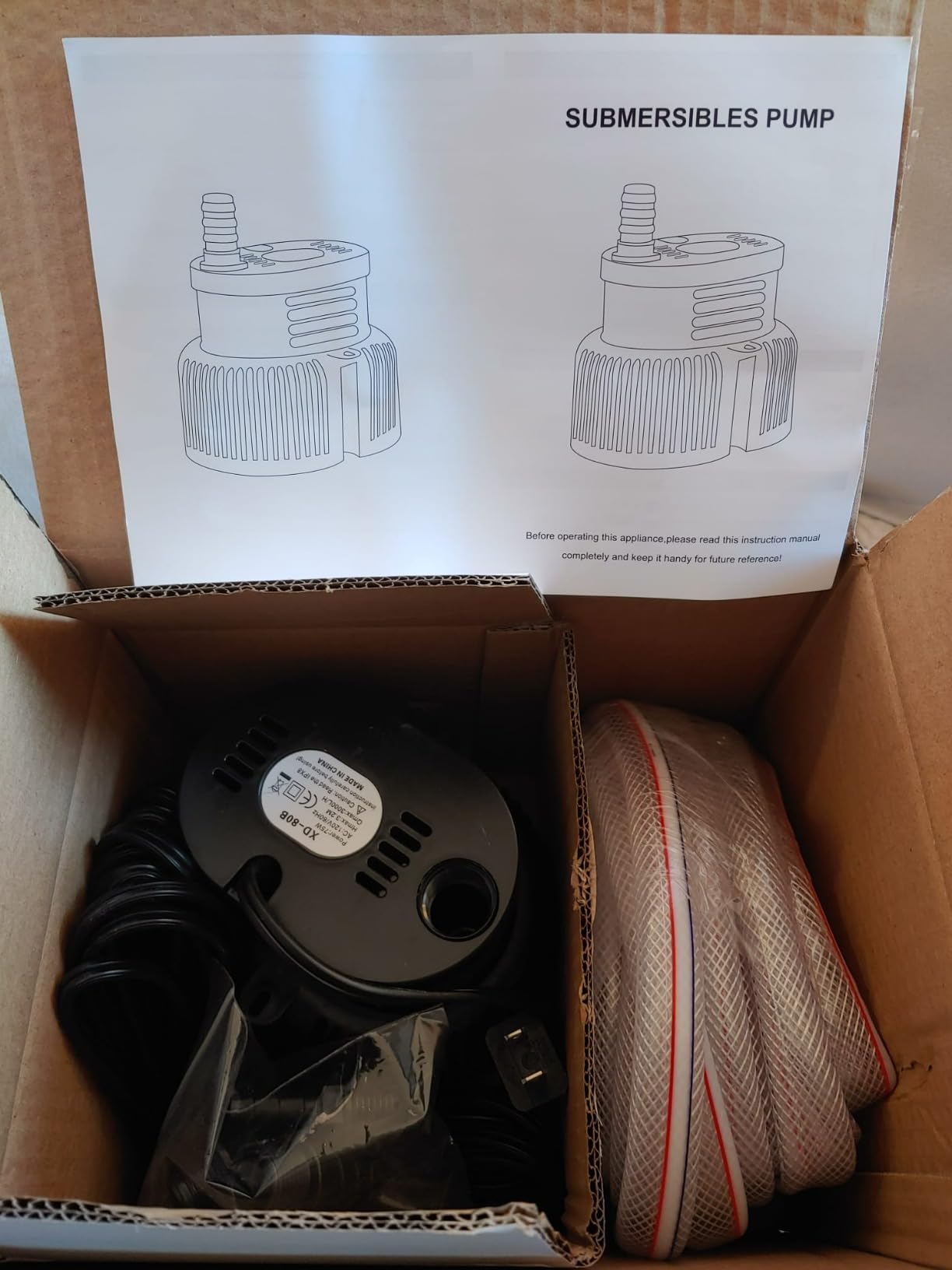 3200GPH Pond Pump, 200W Submersible Water Pump with 33FT Power Cord & Barrier Bag, 2 Hose Adapters, 20FT. Lift Height for Garden Ponds, Fountains, Waterfalls, Water Circulation (Blue) customer photo 2