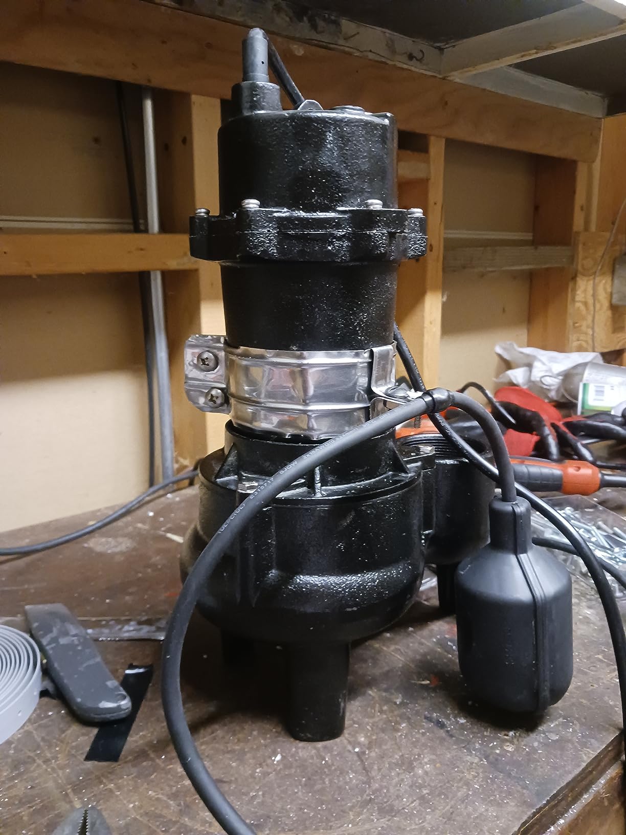 WAYNE RPP50 1/2 HP Cast Iron Sewage Pump with Piggy Back Tether Float Switch - Up to 6,200 GPH customer photo 2