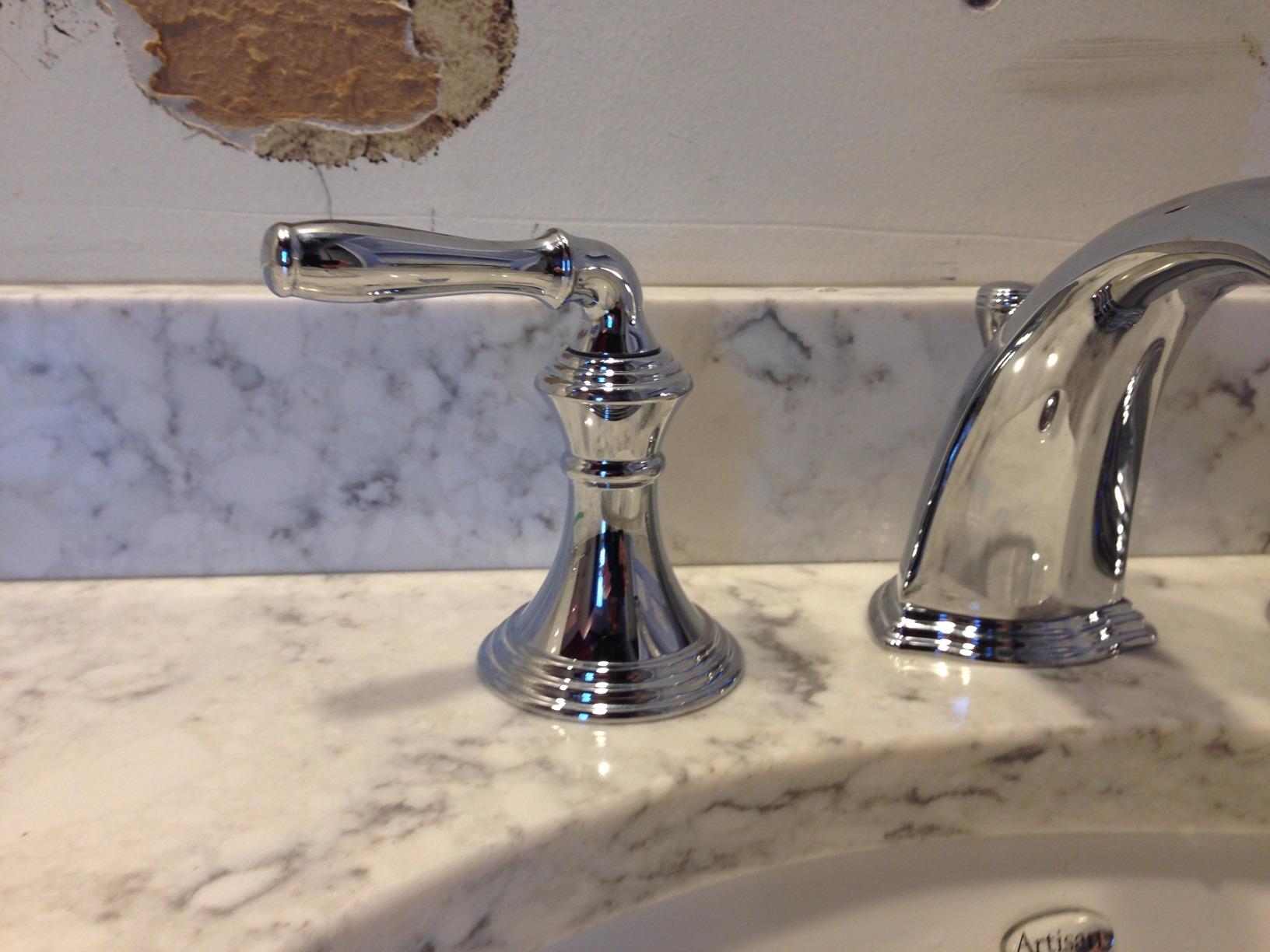 KOHLER K-394-4-BN Devonshire Widespread Bathroom Sink Faucet, Pop-Up Drain Assembly, 3-Hole Bathroom Faucets, 2-Handle, 1.2 GPM, Vibrant Brushed Nickel customer photo 1