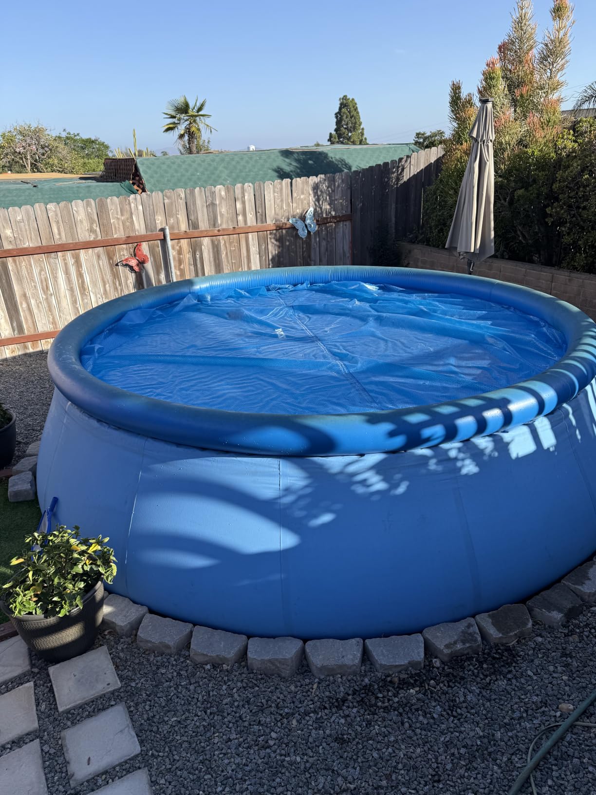 INTEX 28015E Solar Pool Cover: for 18ft Round Easy Set and Metal Frame Pools - Insulates Pool Water - Reduces Water Evaporation - Keeps Debris Out - Reduces Chemical Consumption customer photo 1