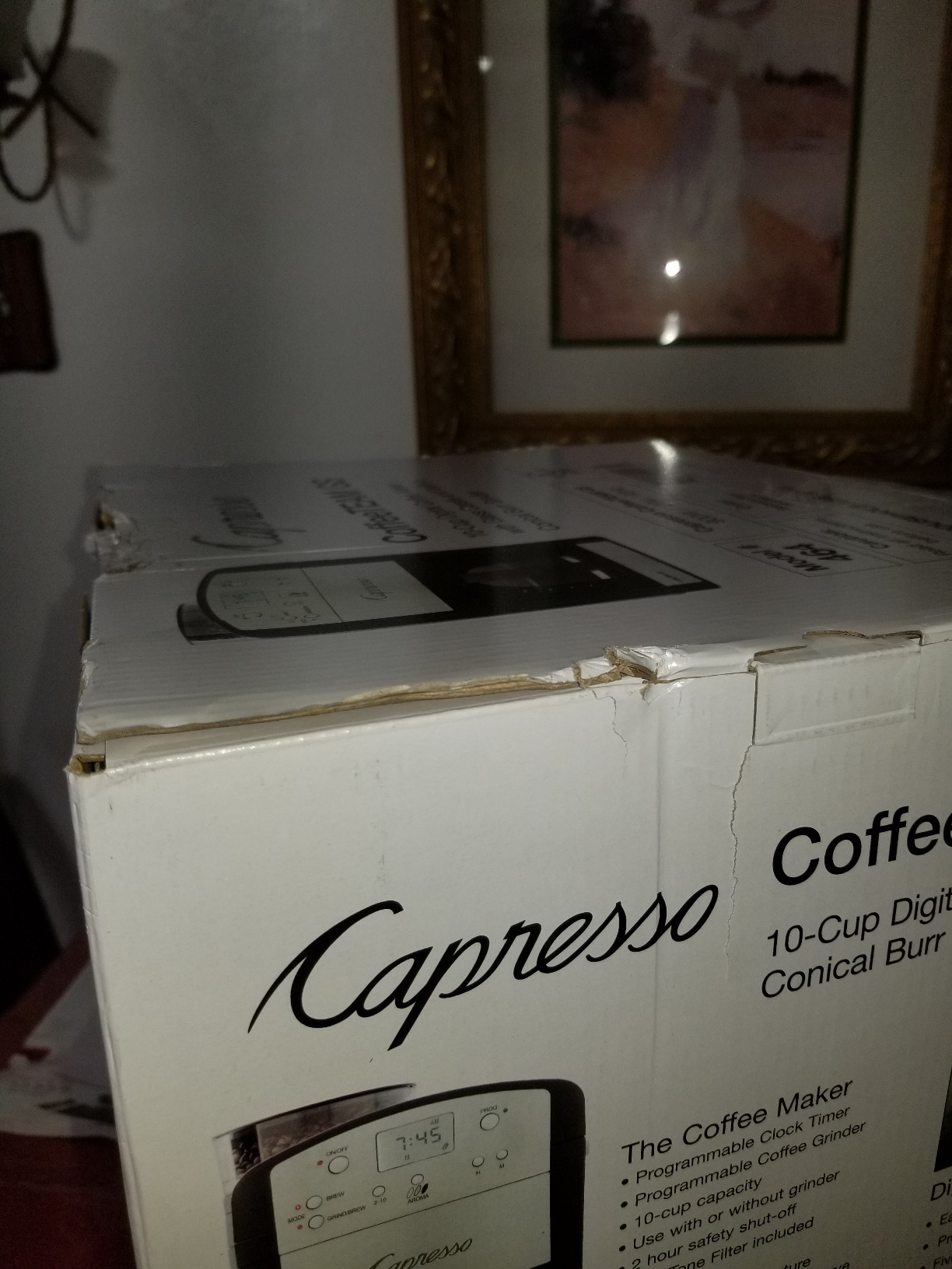 Capresso 464.05 CoffeeTeam GS 10-Cup Digital Coffeemaker with Conical Burr Grinder, Glass Carafe , Black , 15.5