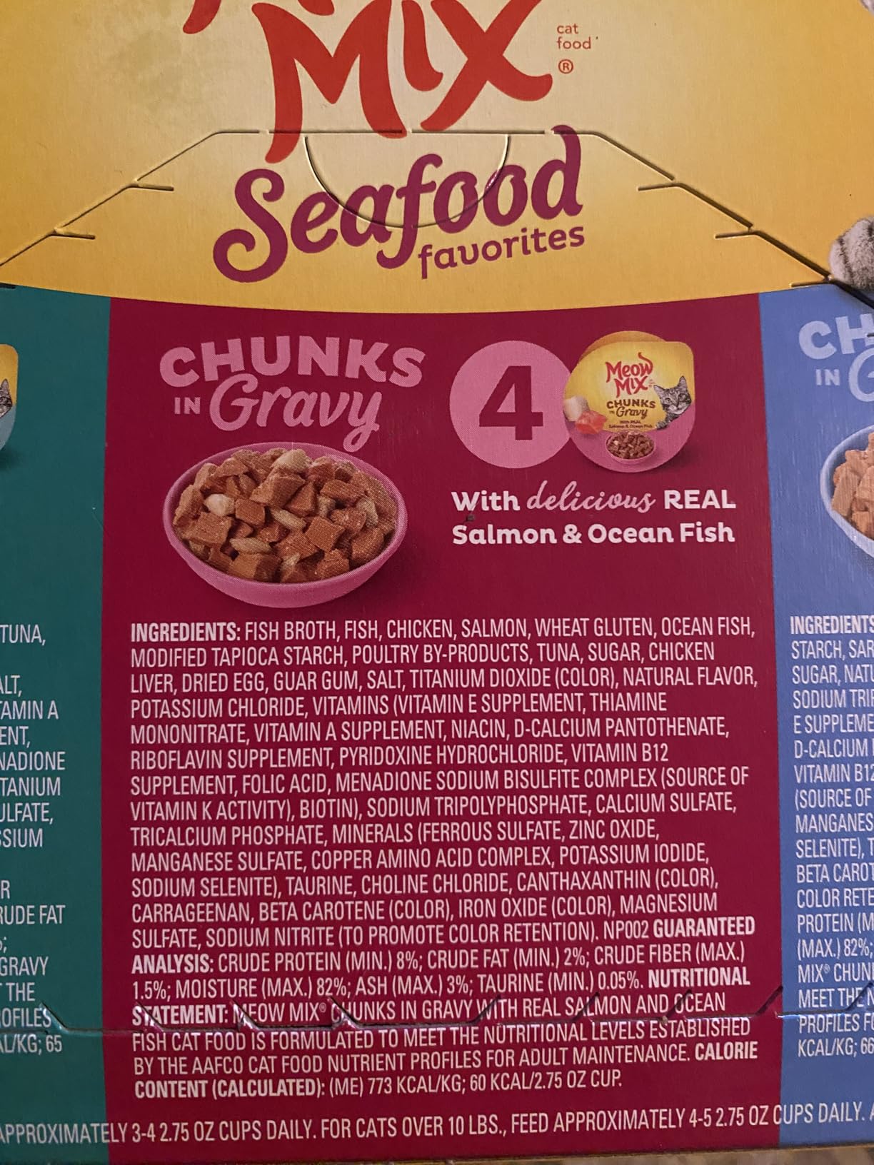Meow Mix Savory Morsels Seafood Favorites Variety Pack, 2.75 oz Can (12 Pack) customer photo 2