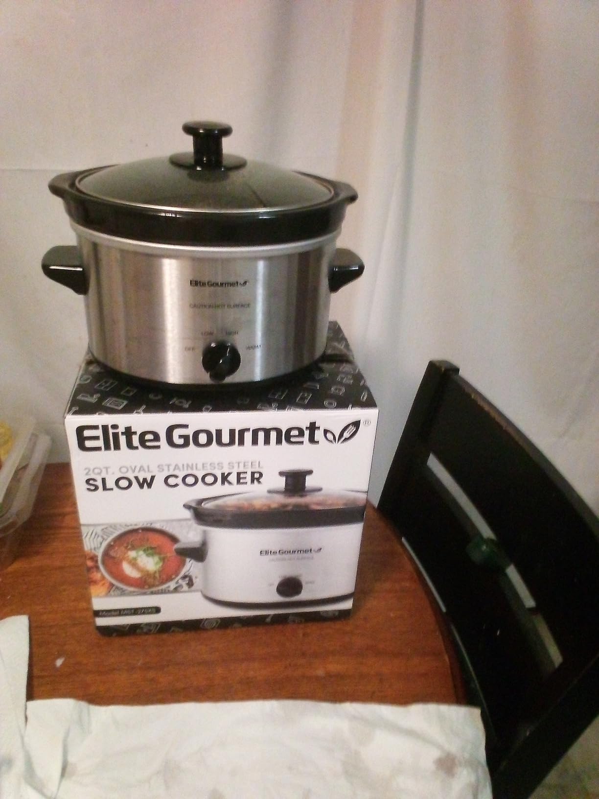 Elite Gourmet MST-250XS Electric Slow Cooker Ceramic Pot, Adjustable Temp, Entrees, Sauces, Stews & Dips, Dishwasher Safe Glass Lid & Crock, 1.5 Quart, Stainless Steel customer photo 2