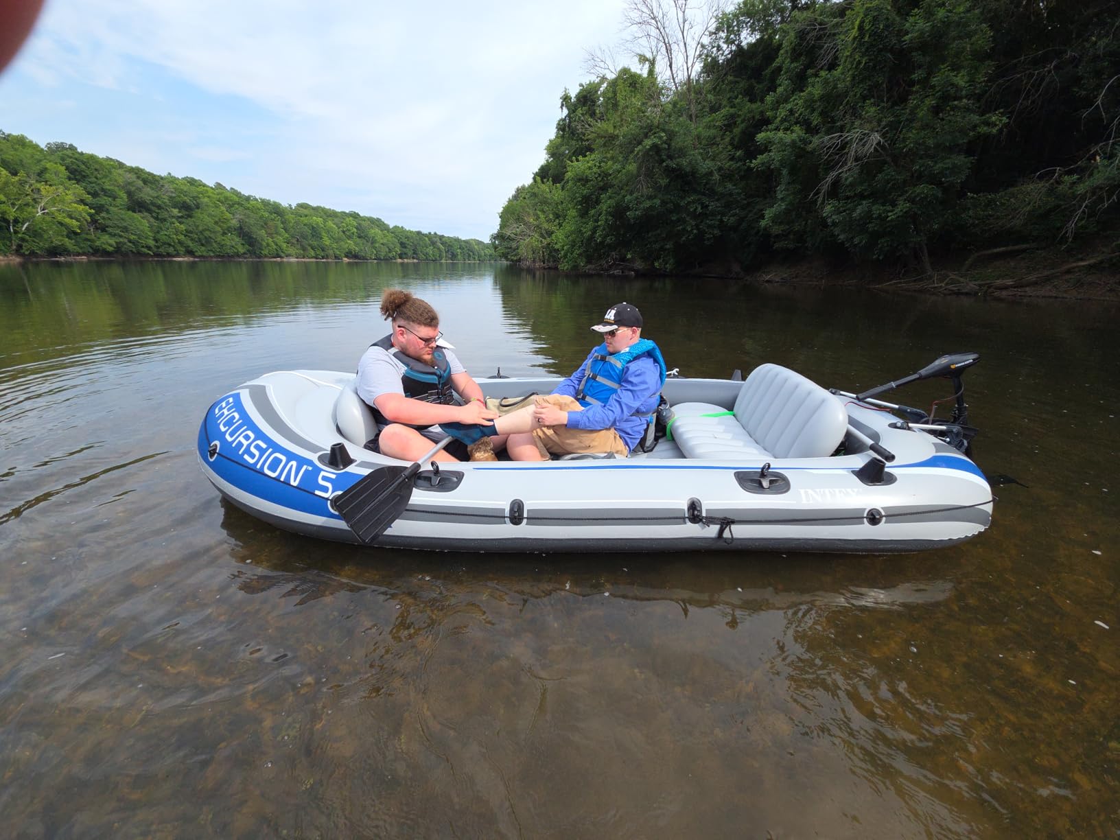 Intex Excursion 5 Person Inflatable Boat, Water Fishing River Raft Set w/ Oars - Large 1,300 Lb Capacity Portable Blow-Up 5 Seater Raft for Adults customer photo 2