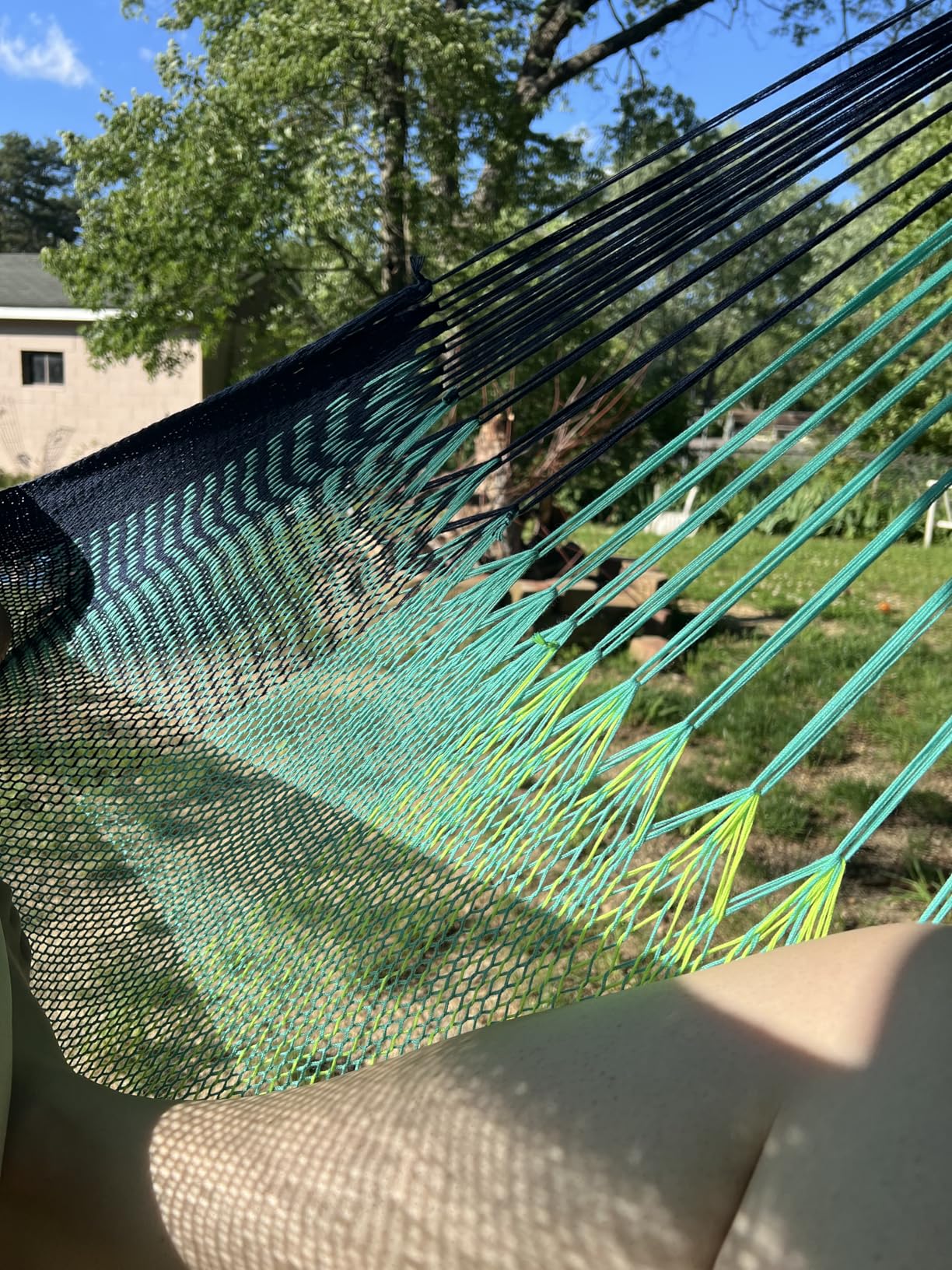 Handwoven Hanging Chair by Yellow Leaf Hammocks - Fits 1 Person, 330lb Max - Kick Back for Full-Body Recline - Weathersafe, Ultra Soft, Hang Anywhere - Color: Red- Orange customer photo 1