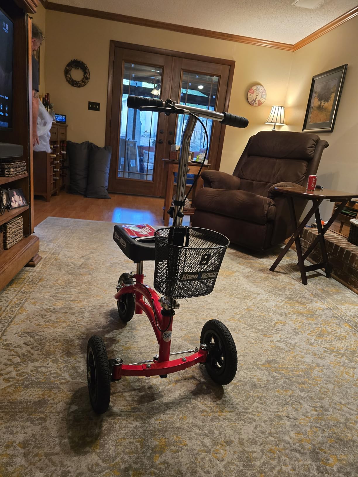 KneeRover Original Steerable All Terrain Knee Scooter - Heavy Duty Foldable Knee Walker & Mobility Aid for Adults with Adjustable Handlebar and Large Wheels (Blue) customer photo 2